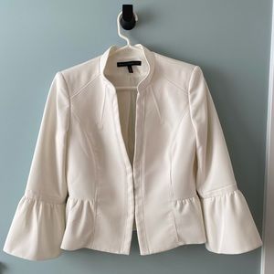WHBM Cream Jacket 3/4 Length Sleeve Size 6